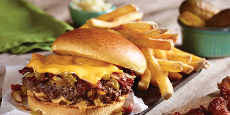 Applebee's burger and chips