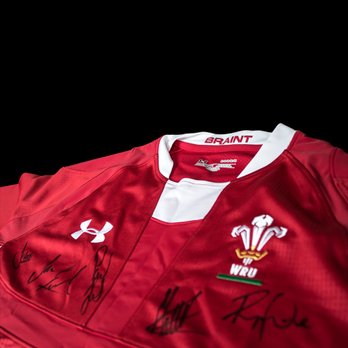 Adam Jones signed Wales rugby shirt